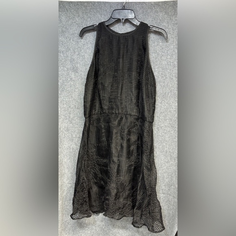 Heidi Weisel Mixit black window pane lined sleeveless dress size 14